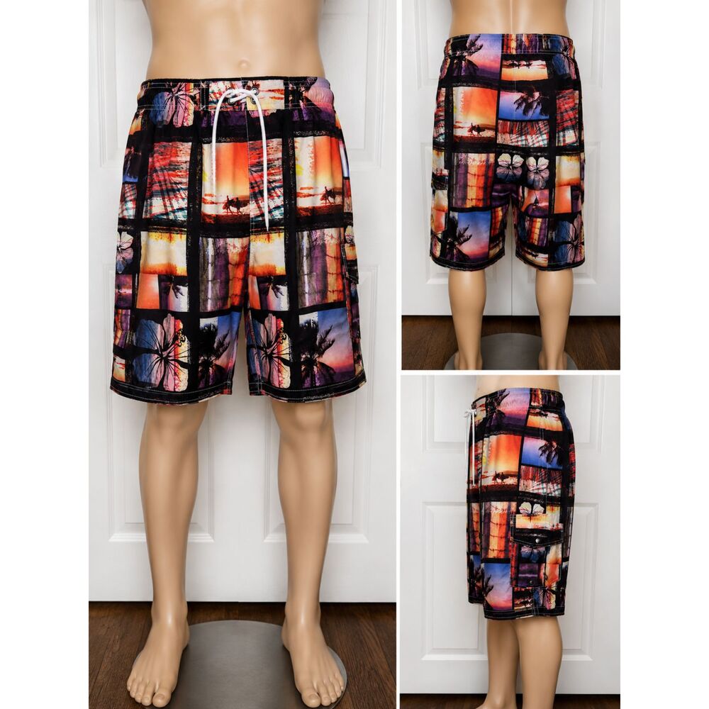 Sonoma Life + Style Men’s XL Tropical Swim Trunks Board Shorts Beach